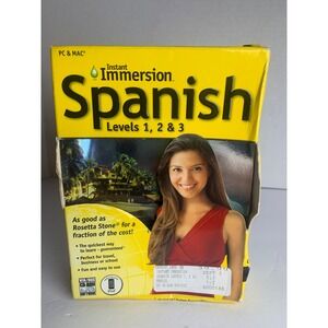 Instant Immersion Spanish Levels 1 2 3 PC Mac CD-ROM Software Language Learning